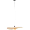 JEFTER Suspension noir/naturel bambou E27 1x52W - ampoule non incluse