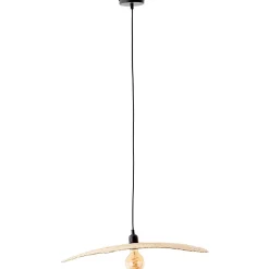 JEFTER Suspension noir/naturel bambou E27 1x52W - ampoule non incluse