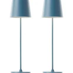 KAAMI lot de 2 lampes extérieures LED intégrée 2W nordique bleu mat 310 lumen 3000 kelvin IP44