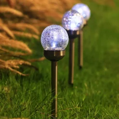 Kit 6 spots solaires d'extérieur à piquer ⌀10cm IP44 blanc froid argent