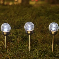 Kit 6 spots solaires d'extérieur à piquer ⌀10cm IP44 blanc froid argent