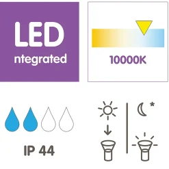 Kit 6 spots solaires d'extérieur à piquer ⌀10cm IP44 blanc froid argent