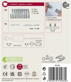 Kit bandeau led MaxLED 1000 Blanc Chaud pour éclairage indirect Paulmann 300 cm
