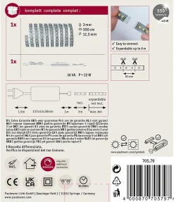 Kit bandeau MaxLED 500 Basic set blanc chaud Paulmann - éclairage indirect 300 cm