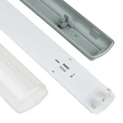 Kit de Réglette LED Etanche Double pour Tubes T8 60cm IP65 (2 Tubes Néon LED 60cm T8 10W inclus) - Blanc Neutre 4000K - 5500K