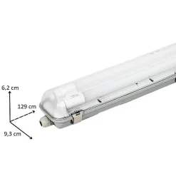 Kit de Réglette LED IP65 + 2 Tube Néon LED 120cm T8 18W (Pack de 6) - Blanc Neutre 4000K - 5500K - SILAMP