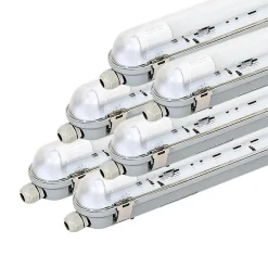Kit de Réglette LED IP65 + Tube Néon LED 150cm T8 22W (Pack de 6) - Blanc Froid 6000K - 8000K - SILAMP