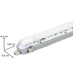 Kit de Réglette LED IP65 + Tube Néon LED 120cm T8 18W - Blanc Froid 6000K - 8000K - SILAMP