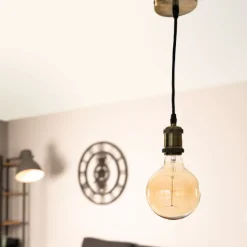 Kit de suspension luminaire métal avec cordon textile Cuivre