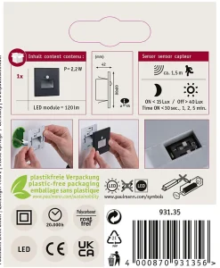 Kit Encastré mural LED Edge Kit de 3 80x80mm 3x1,2W 3x25lm 230V 2700K Noir mat