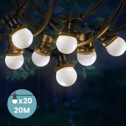 Kit Guirlande Guinguette 20m IP 65 Blanche