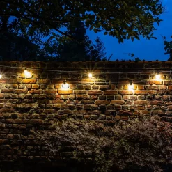 Kit Guirlande Guinguette 50m IP 65 Cable Blanc Bulbes Transparents Dimmables