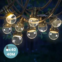 Kit Guirlande Guinguette 40m IP 65 Transparent Dimmable