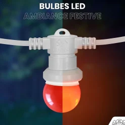 Kit Guirlande Guinguette 30m IP 65 Multicolore Cable Blanc