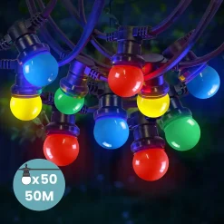 Kit Guirlande Guinguette 50m IP 65 Multicolore