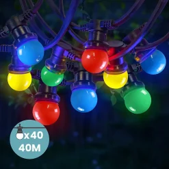 Kit Guirlande Guinguette 40m IP 65 Multicolore