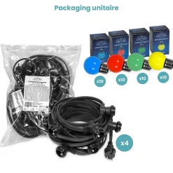 Kit Guirlande Guinguette 40m IP 65 Multicolore