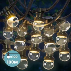 Kit Guirlande Guinguette 100m IP 65 Transparent Dimmable