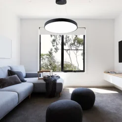 Kit Plafonnier LED Noir 54W 60cm avec Kit de Suspension - Blanc Chaud 2300K - 3500K - SILAMP