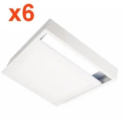 Kit Saillie BLANC pour Panneau LED 60x60 Slim (Pack de 6) - SILAMP
