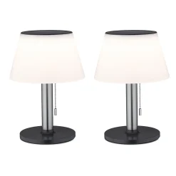 Kit Solar Lampe à poser LED Lillesol Kit de 2 IP44 3000K 2x45lm Acier inoxydable