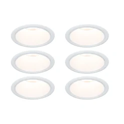Kit Spot encastré LED Cole Coin Kit de 6 IP44 88mm Coin 6x6W 6x470lm 230V gradable 2700K Blanc dépoli