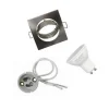 Kit Spot LED GU10 encastrable avec Ampoule LED 6W - Blanc Froid 6000K - 8000K - SILAMP