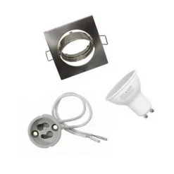 Kit Spot LED GU10 encastrable avec Ampoule LED 6W - Blanc Froid 6000K - 8000K - SILAMP