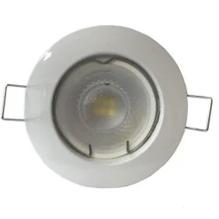 Kit Spot LED GU10 encastrable Rond Blanc avec une ampoule 8W - Blanc Froid 6000K - 8000K - SILAMP