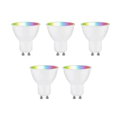 Kit Standard 230 V Réflecteur LED GU10 5x350lm 5x4,8W RGBW+ gradable Blanc dépoli