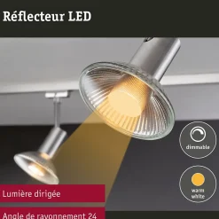 Kit Standard 230 V Réflecteur LED QPAR111 GU10 3x425lm 3x6,5W 2700K gradable Argent