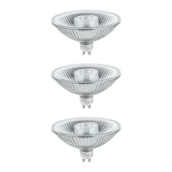 Kit Standard 230 V Réflecteur LED QPAR111 GU10 3x425lm 3x6,5W 2700K gradable Argent