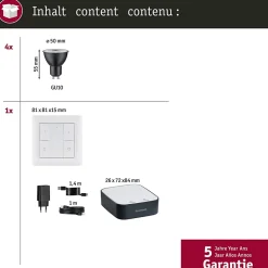 Kits de démarrage Zigbee 3.0 Smart Home smik Gateway + Réflecteur LED GU10 RGBW + Interrupteur
