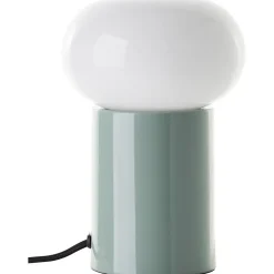 KNUT Lampe à poser vert/blanc verre/métal -E27 25W - ampoule non incluse