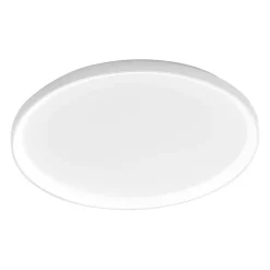 Krizia - Plafonnier LED dimmable 80W - 6100lm, lumière naturelle 4000K, diffuseur opale, aluminium blanc satiné, d.70 cm