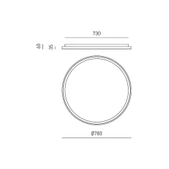 Krizia - Plafonnier LED dimmable 60W - 5500lm, lumière naturelle 4000K, diffuseur opale, aluminium blanc satiné, d.60 cm