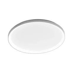 Krizia - Plafonnier LED dimmable 60W - 5500lm, lumière naturelle 4000K, diffuseur opale, aluminium blanc satiné, d.60 cm