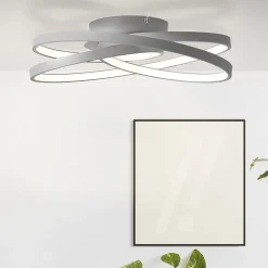LABYRINTH Plafonnier gris LED intégrée 44W métal/acrylique ampoule incluse