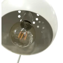 Lampadaire 126 cm fin en métal blanc et abat-jour rond - PIXAR 8488