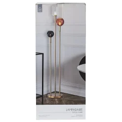 Lampadaire - Home Deco Factory - Tripod Verre Fumé - Art Deco - Multicolore - H150 X L32 X P25 Cm