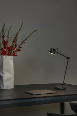 Lampadaire / lampe de lecture MILNE en métal avec LED intégré - Noir - Lucide