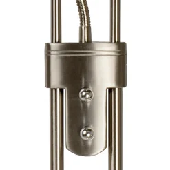 Lampadaire / lampe de lecture CHAMPION-LED en métal avec LED intégré - Chrome Dépoli - Lucide