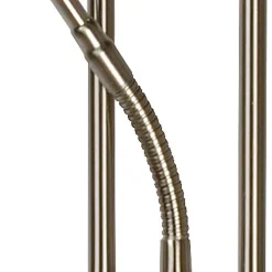 Lampadaire / lampe de lecture CHAMPION-LED en métal avec LED intégré - Chrome Dépoli - Lucide