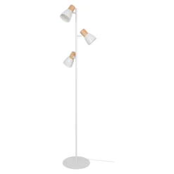 Lampadaire 3 lampes bois et métal blanc Cornflower H.156 x Ø28cm E27 25W GoodHome