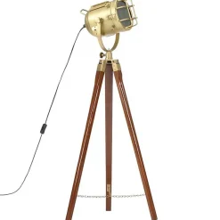 Lampadaire - vidaXL - Bois de manguier massif - 97 cm - E27 - Trépied - Chic