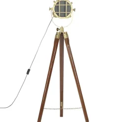 Lampadaire - vidaXL - Bois de manguier massif - 97 cm - E27 - Trépied - Chic