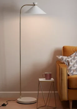 Lampadaire Apennin GoodHome crème E27 IP20 l.35 x H.160 cm