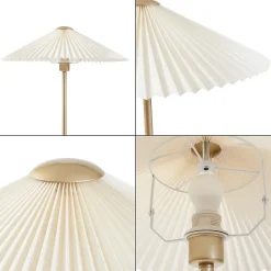 Lampadaire Appledore E27 métal 147 cm or / blanc lux.pro