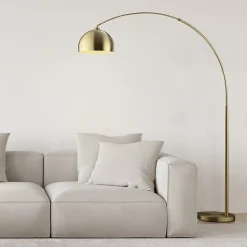 Lampadaire arc Manor laiton doré H.195cm IP20 E27 20W Brilliant