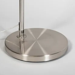 Lampadaire arc moderne en acier avec abat-jour en tissu noir - Arc Basic